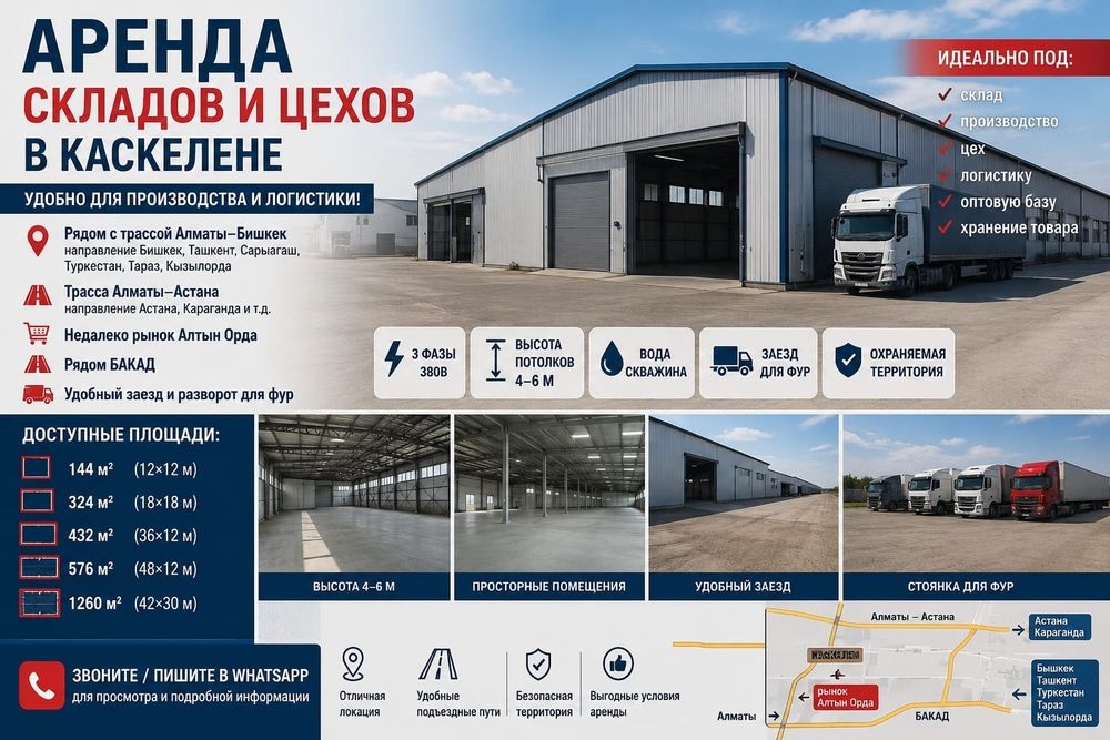 Аренда склада, цеха, производственные помещения 144 м2