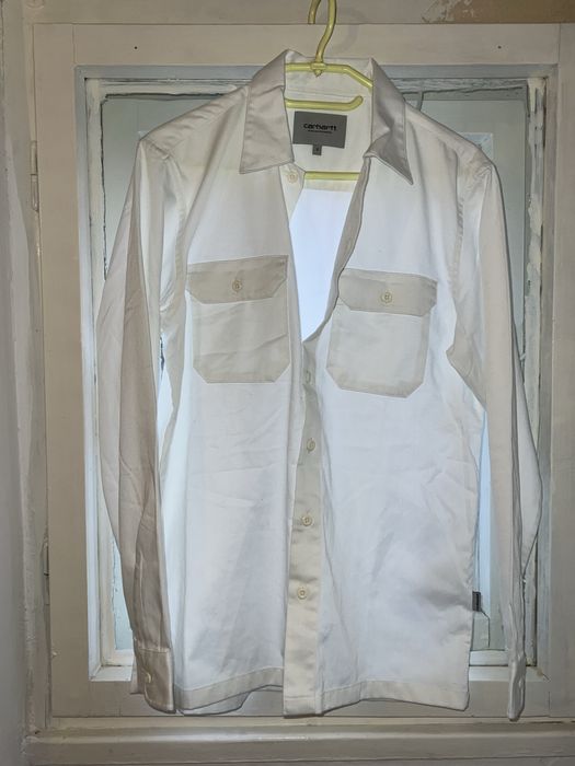 Бяла мъжка риза Carhartt WIP S