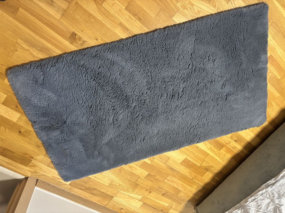 2 covoare pufoase albastru-gri 50x180 cm, dormitor sau living