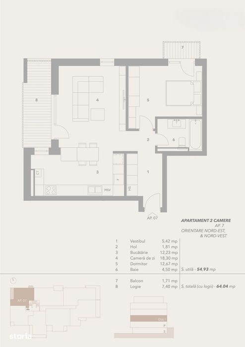 Apartament 2 camere TURNISOR, etj 1 — fotografia 3