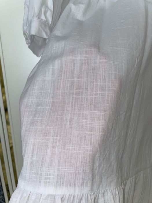 Белое хлопковое платье с вышивкой•Турция•Размер 38