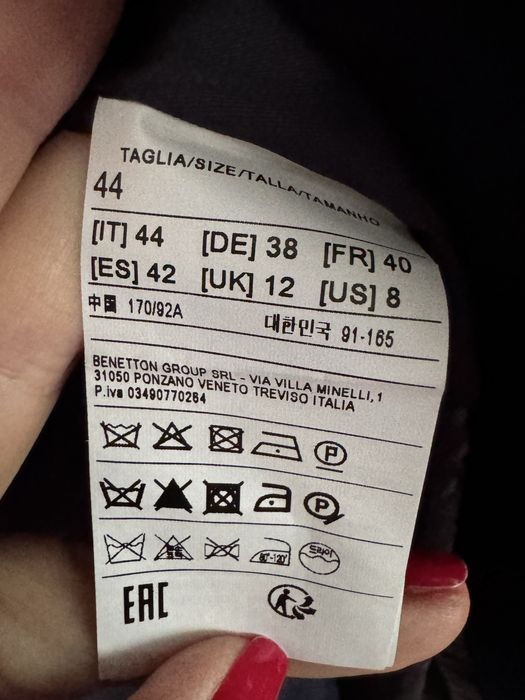 Palton United Colours of Benetton marimea 40-42, 100% bumbac