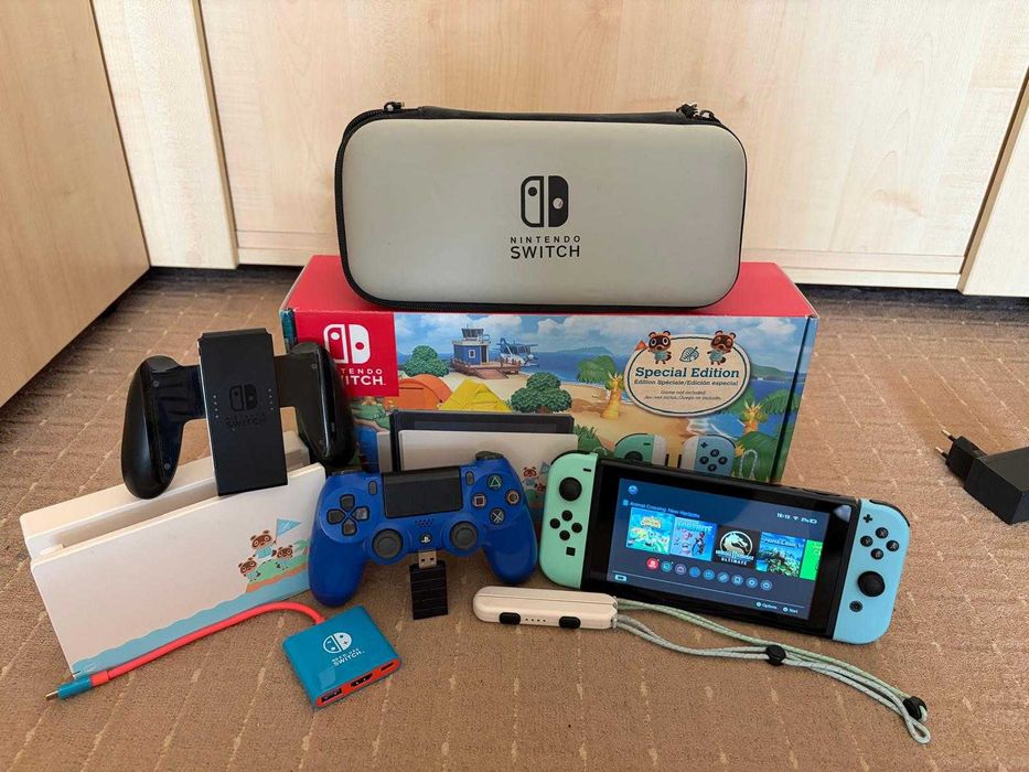 Nintendo Switch V2 + Jocuri + Accesorii (Impecabil)