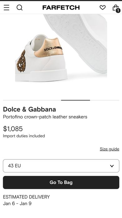 Sneakersi Dolce & Gabbana NOI Originali,Piele,marime 43! Cadoul Ideal