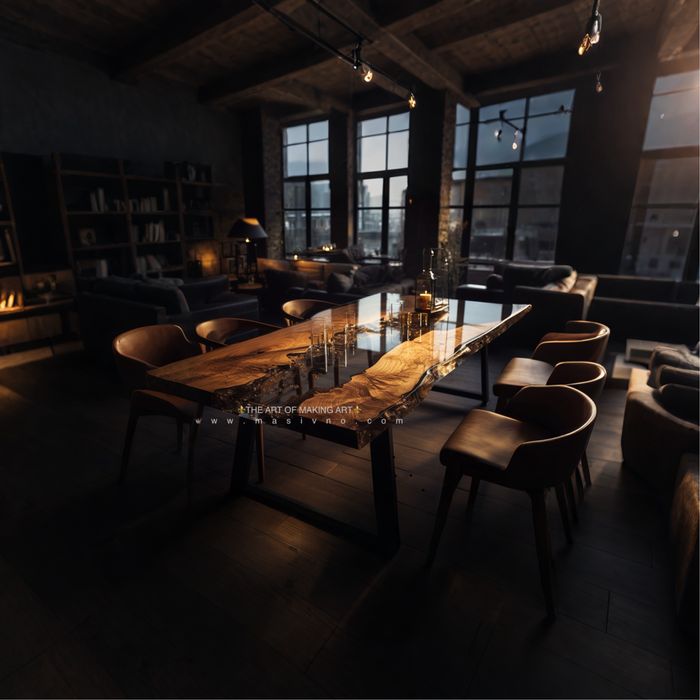 Маса от дърво и смола