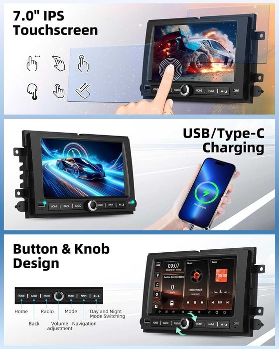 CAMECHO 1G+32G Android 13 автомобилна стерео система за Ford F150/F250