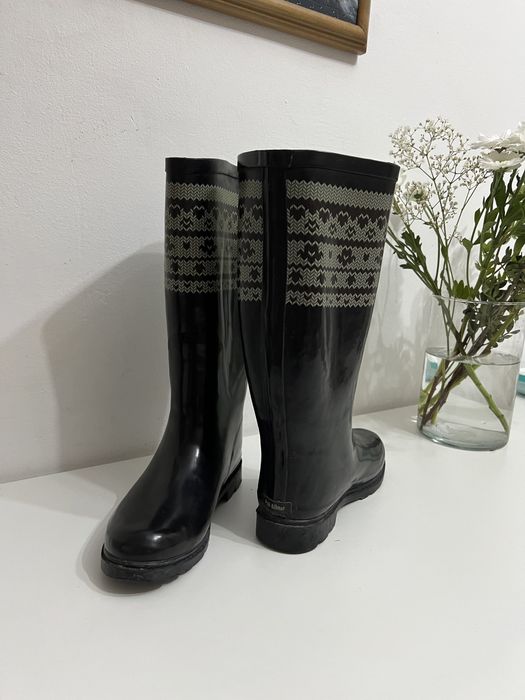 cizme dama 37 din cauciuc captusite model etnic pull & bear