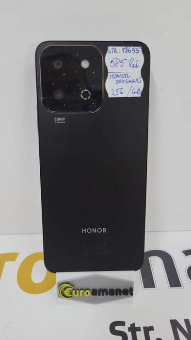 Telefon mobil Honor 200 Smart, 4GB RAM, 256GB, 5G, Midnight Black -N-