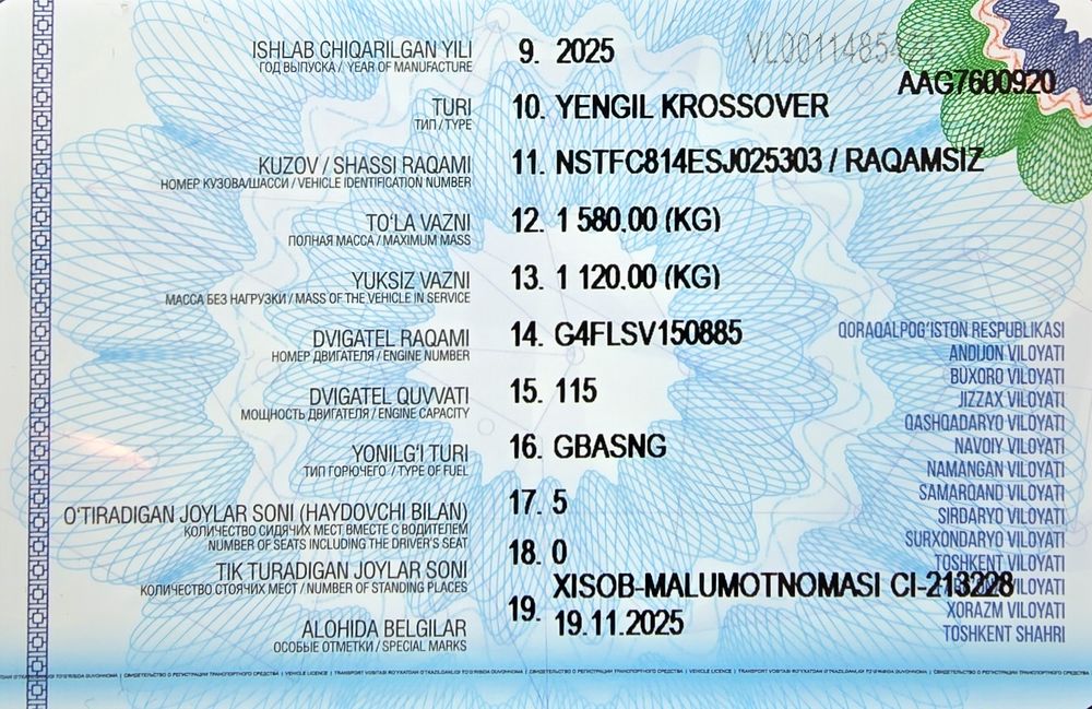 Kia sonet 3 chi pozitsiyasi