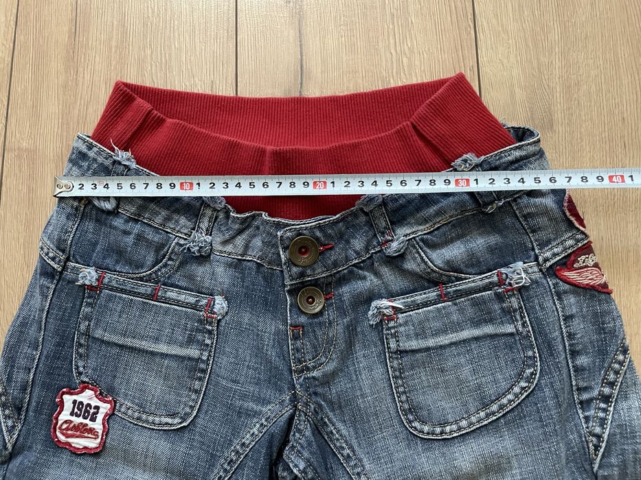 Къси дънки с еластичен колан, размер EUR 36