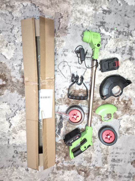 Trimmer electric gazon cu 2 acumulatori – Pachet complet