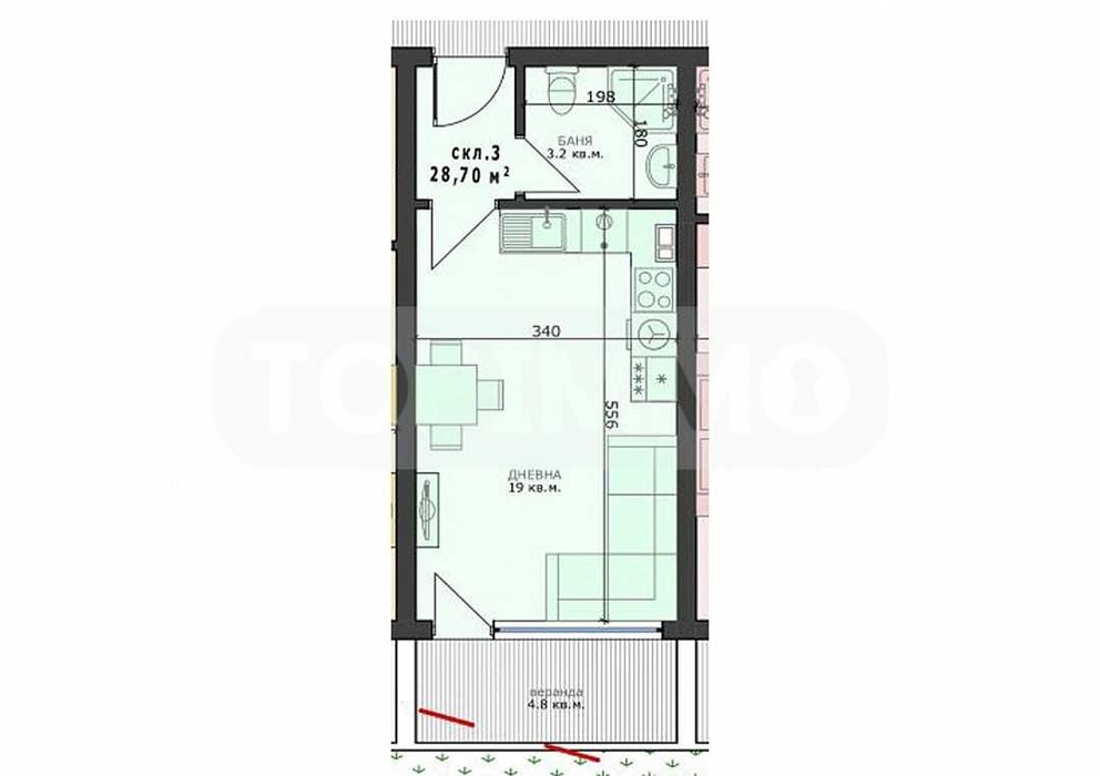 Продава се Едностаен апартамент в Варна, Възраждане 4 - 33 кв.м за 1425 €/кв.м - Снимка #1