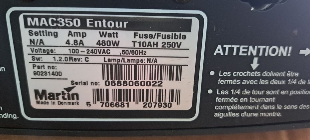 Martin  mac 350  entour  moving head