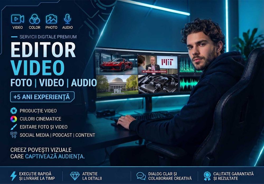 Servicii Editare Video Premium | Interviuri, Vloguri, Reclame, Shorts