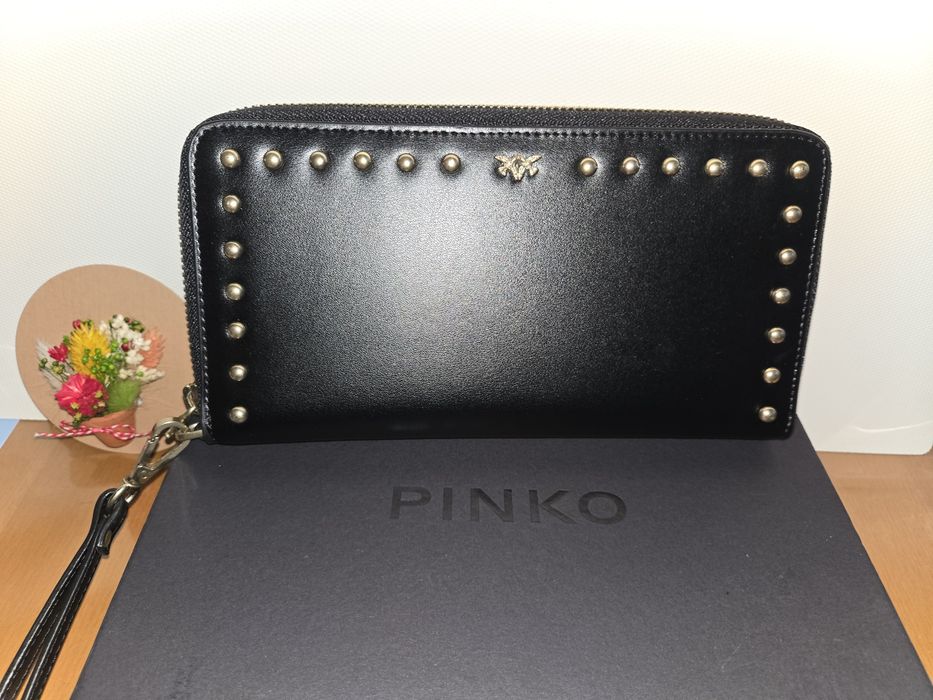 Portofel dama xxl PINKO, piele, negru, Nou
