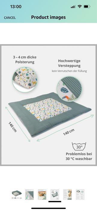 Килимче за игра 140/140 HM постелка за игра