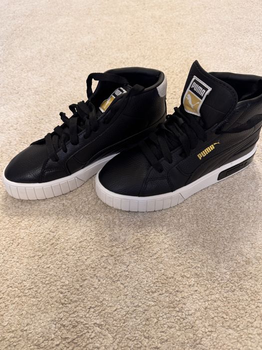 Ghete sport Puma, piele, negru, marime 38