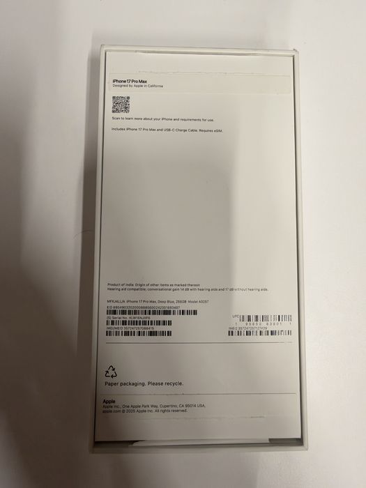 iPhone 17 Pro Max 256gb 100% АКБ в Идеале