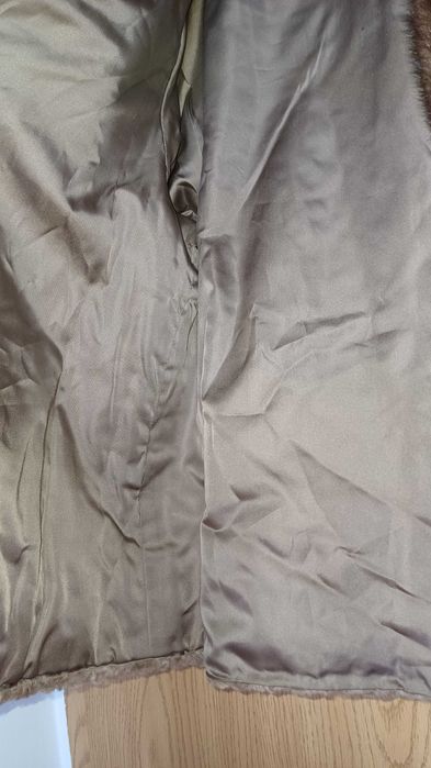 Кафяво палто  естествен косъм L