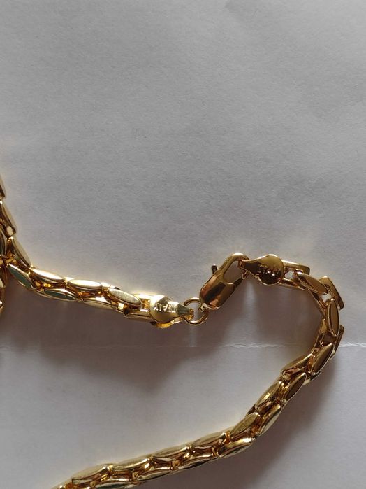 Colier lantic placat cu aur 18k marcat 750 si Italy nou