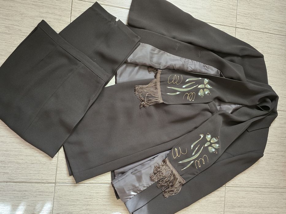 Costum dama 3 piese Sacou, fusta, pantaloni