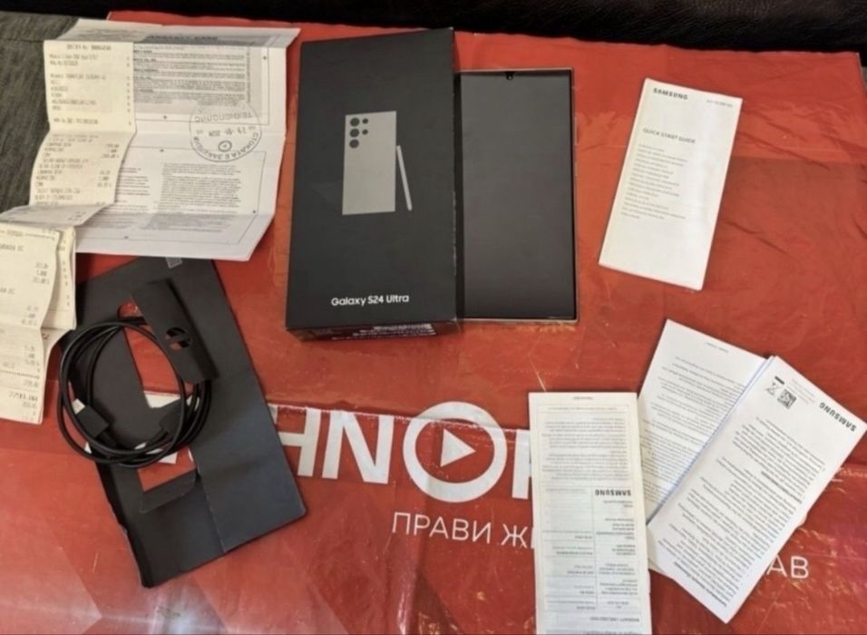 КАТО НОВ 512GB Samsung S24 Ultra Гаранция Технополис 2026г. Gray | Сив