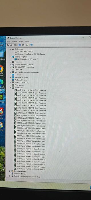 Геймърско PC Ryzen 9 5950X 16/32Core/32Gb/1Tb SSD/RTX 3070TI/Гаранция