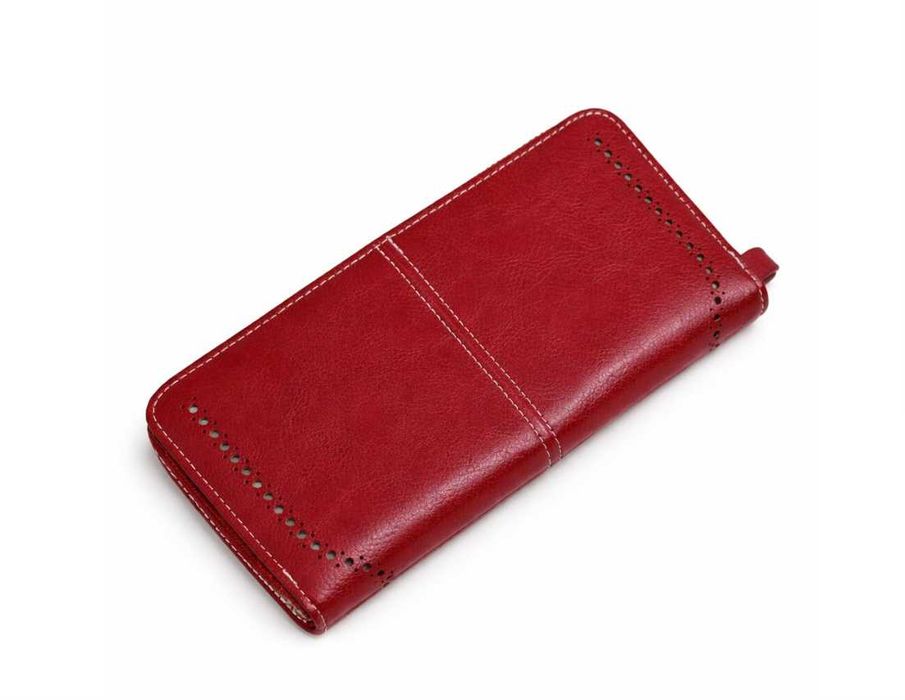 Portofel damă roșu cu protecție RFID – eleganță clasică și siguranță modernă