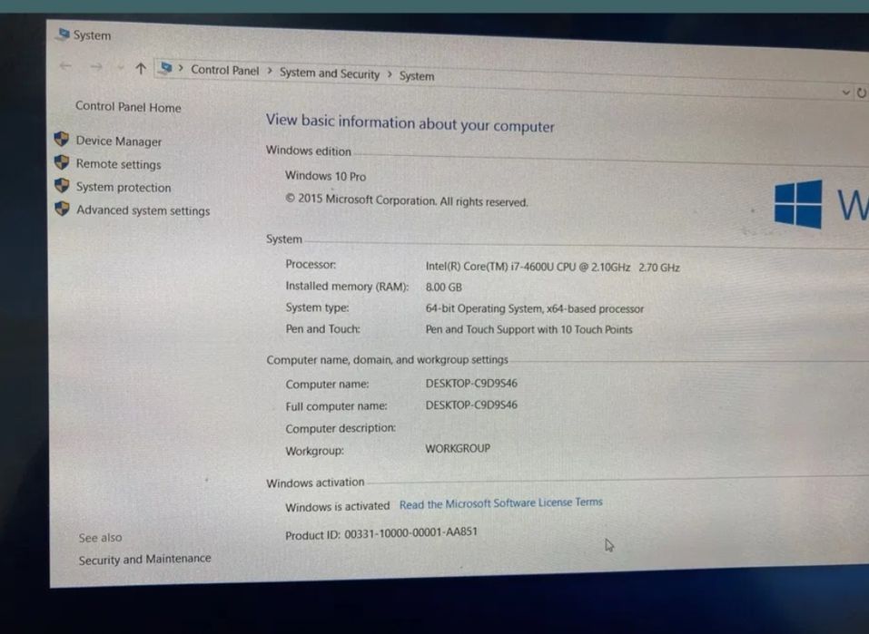 Laptop lenovo Yoga 12 x360 touchscreen