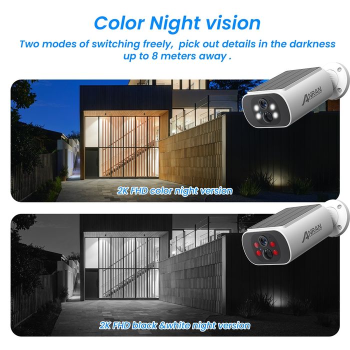 Camera supraveghere solara  Anran 2K - 3 Mpx + micoSd 64 G