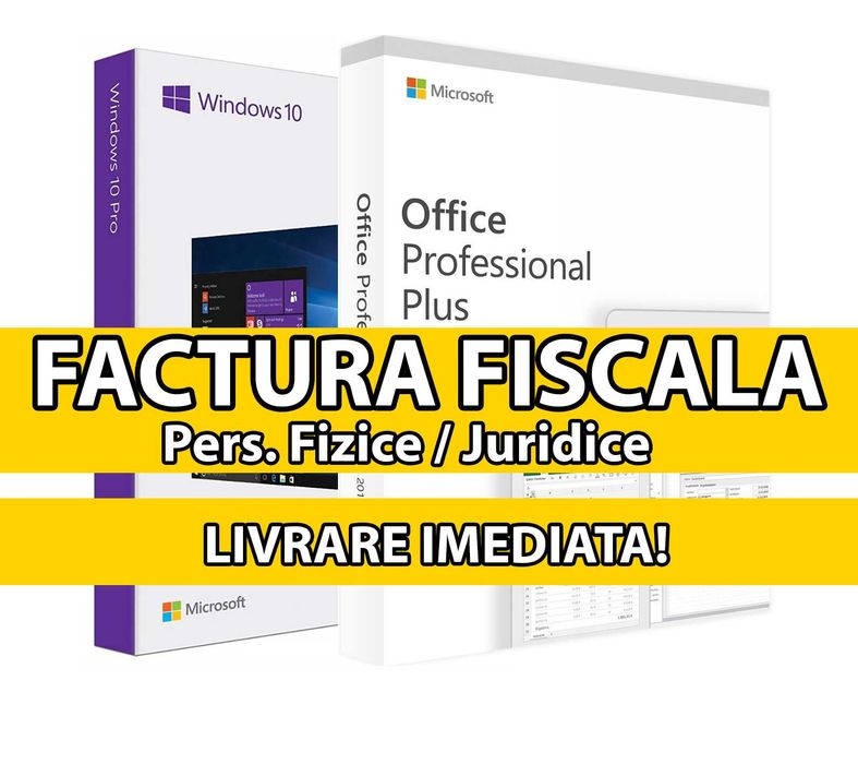 Pachet DUO: Licenta WINDOWS 10 PRO + OFFICE 2019 PRO - Cu Factura!