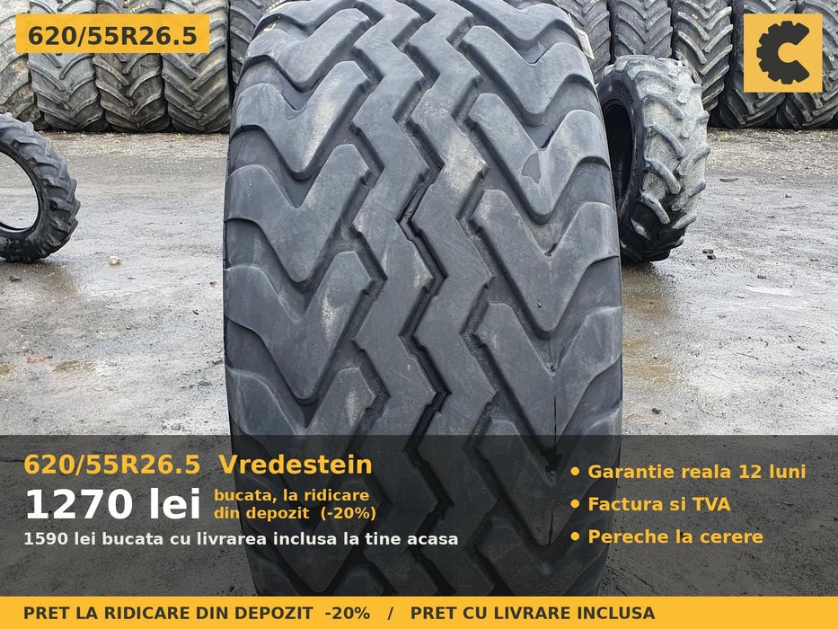 Anvelope Cauciucuri 620/55R26.5 620 55 R26.5 62055265 620 55R26.5 Vredestein Buldo Incarcator Utilaje SH Second Hand SECOND HAND Garantie 1 An Factura