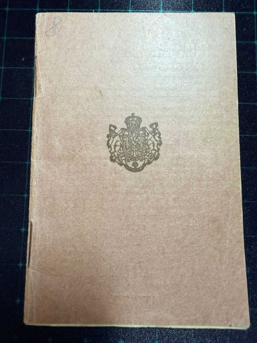 Pasaport Regatul Romaniei perioada Regelui Ferdinand I