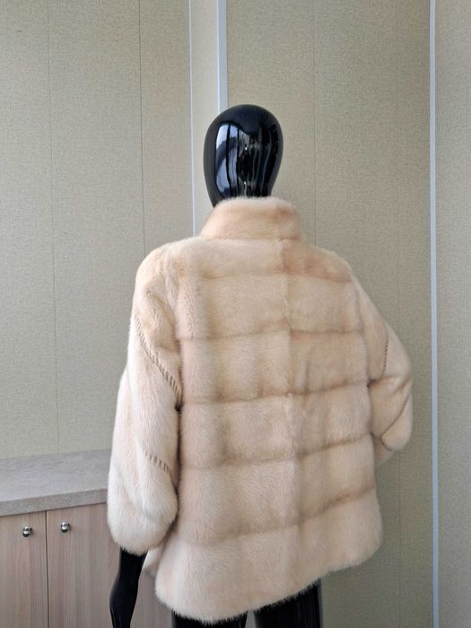 Haină blană nurcă , Naturala, culoare bej