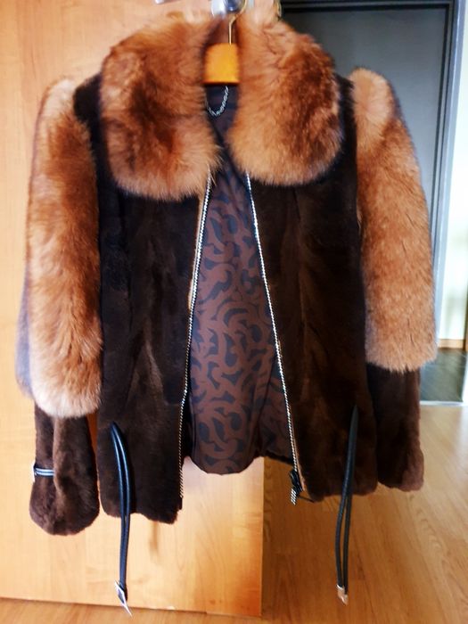 Шуба норка-лиса короткая