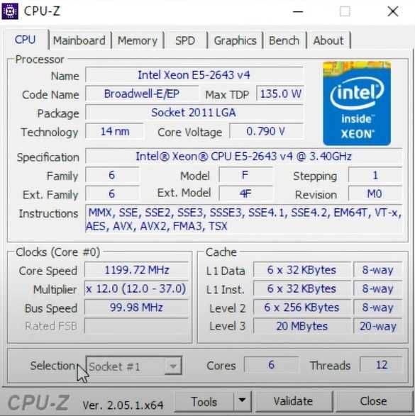 Процессор Intel Xeon e5 2643 v4 в Шымкенте