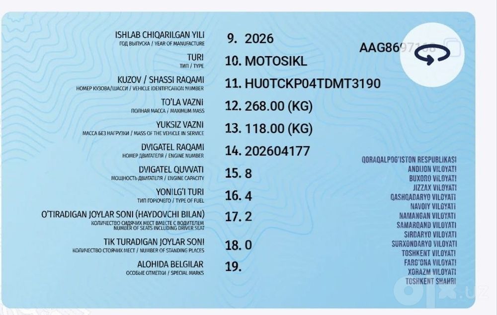 Skuter sotiladi shu yil olingan holati ideal 3 oylik skuter
