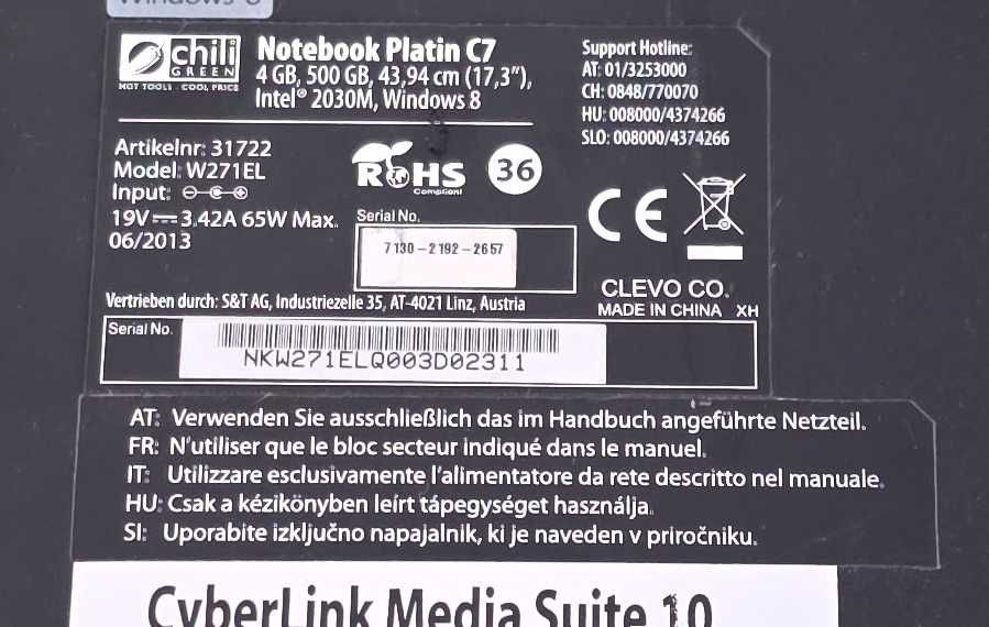 Laptop quad core - ChiliGreen Platin C7 - functional,instalat