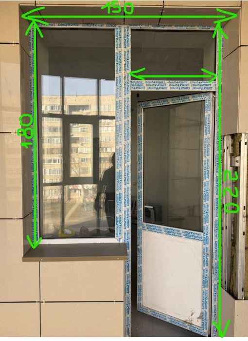 продам окно с дверью