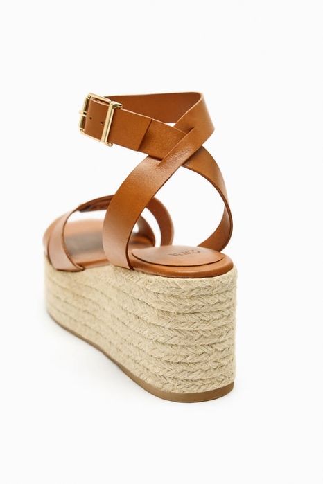 Sandale piele naturala Zara platforma