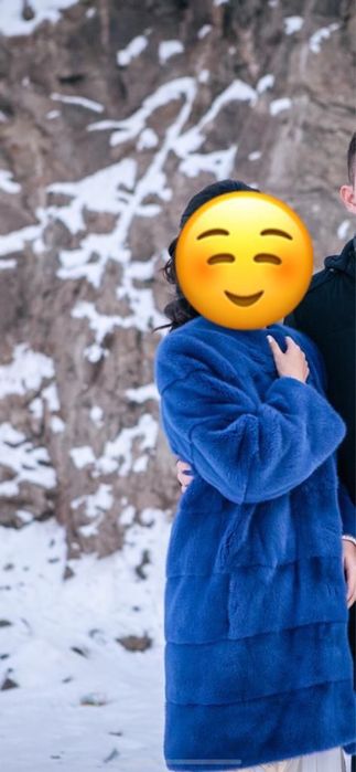 Норковая шуба синего цвета