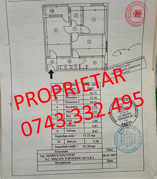 Apartament 3 camere in bloc monolit, la 5 min de metrou Favorit