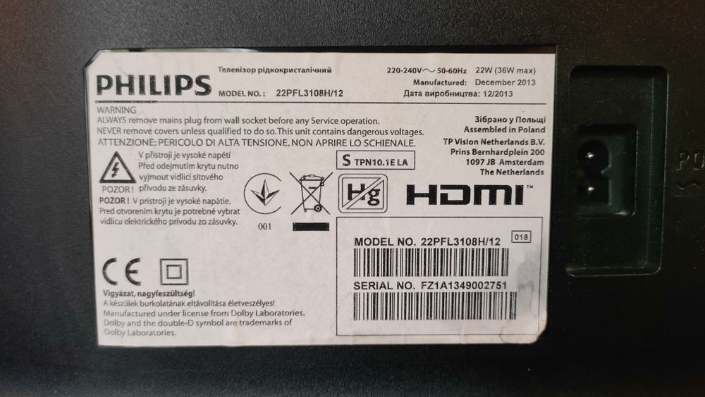Philips 22PFL3108H/12