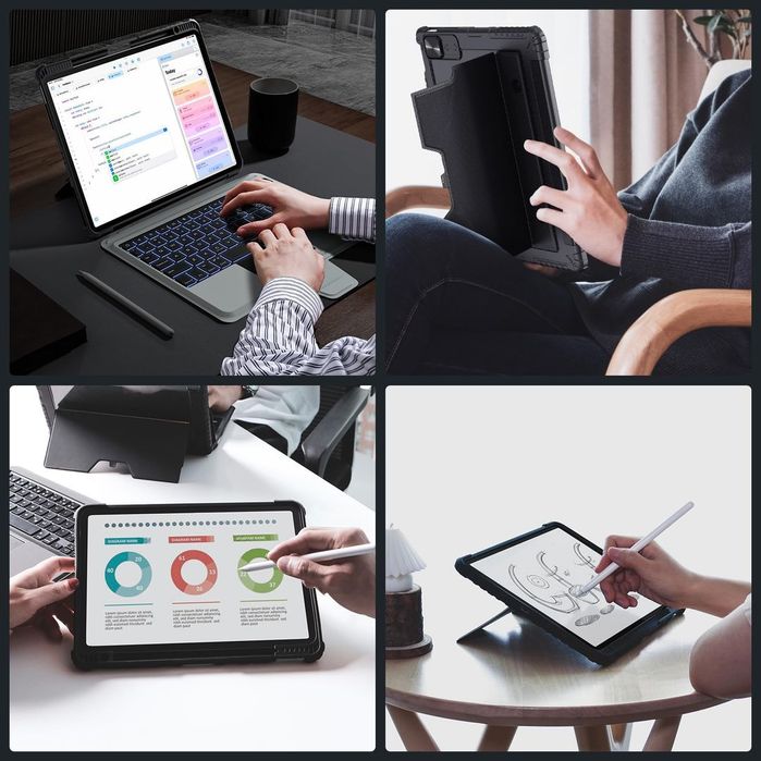 Husa cu tastatura pentru iPad Air de 13 Inch Nillkin ,iluminat,reglab