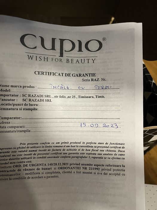 Kit Incalzitor ceara cu termonastat Cupio