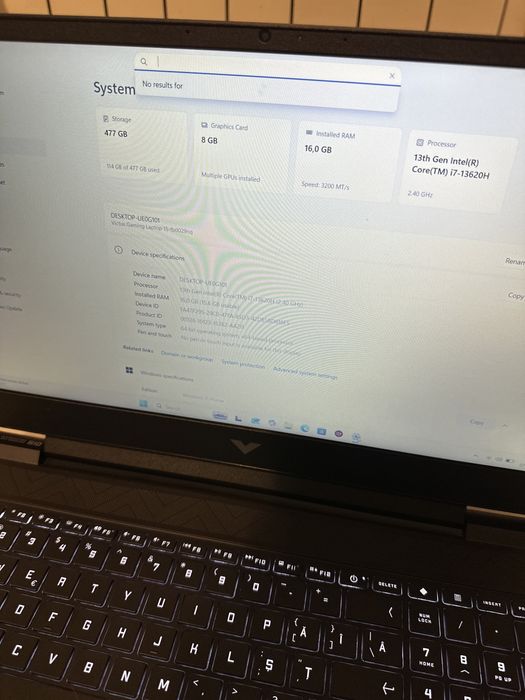 Laptop Gaming HP Victus Black | RTX 4060 | Intel Core i7 |