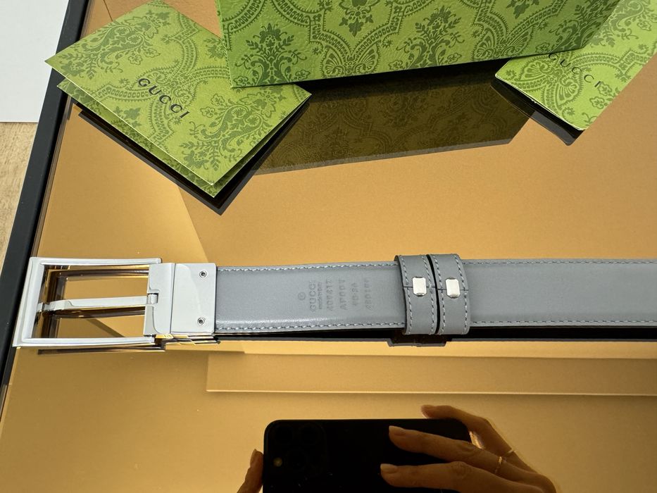 Oferta 6-10 aprilie Curea Gucci barbati reversibila, marimea 90