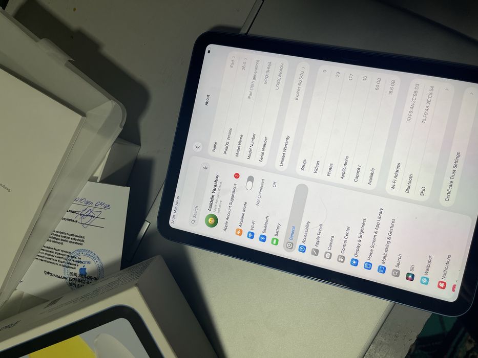 Ipad 10 blue yengide