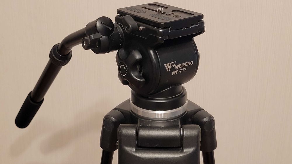 Trepied video profesional inaltime max 190cm/8 kg heavy duty camera aparat foto dslr cap fluid talpica quick release stativ pt streaming podcast nunta