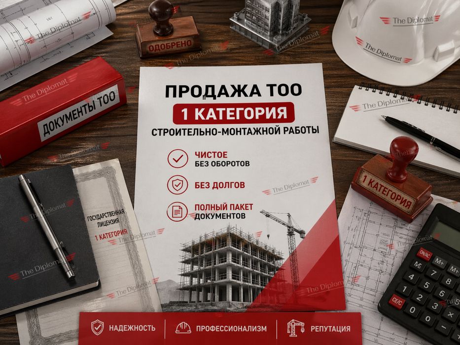 Продам ТОО с Гос лицензией 1 кат. СМР Стройка. ВСЕ ВИДЫ РАБОТ АЛМАТЫ